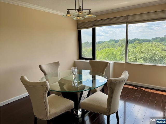 6 Horizon Rd Unit 604, Fort Lee, NJ 07024 - dining area featuring hardwood / wood-style flooring and crown molding