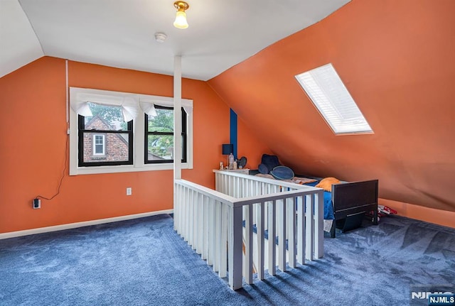 518 Standish Rd, Teaneck, NJ 07666 - bedroom with a skylight, carpet floors, and vaulted ceiling