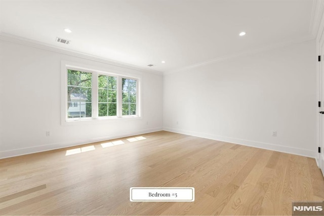 22 Northwood Ave, Demarest, NJ 07627 - unfurnished room featuring crown molding, light wood finished floors, and recessed lighting