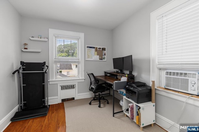 188 Wheaton Pl, Rutherford, NJ 07070 - carpeted home office featuring radiator heating unit and baseboards