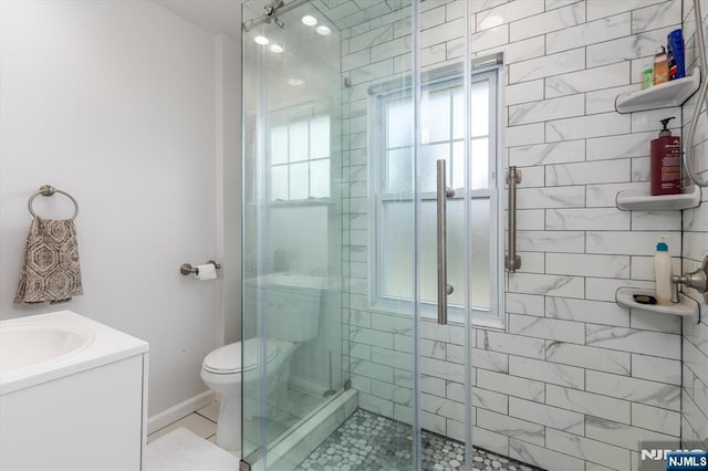 188 Wheaton Pl, Rutherford, NJ 07070 - full bathroom featuring a shower stall, vanity, and tile patterned floors