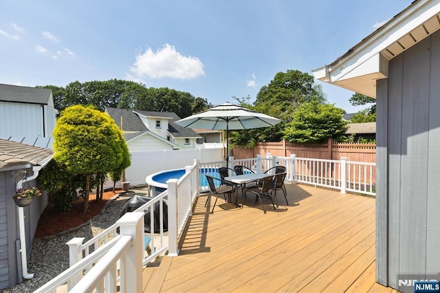 188 Wheaton Pl, Rutherford, NJ 07070 - wooden terrace with outdoor dining space and a fenced backyard