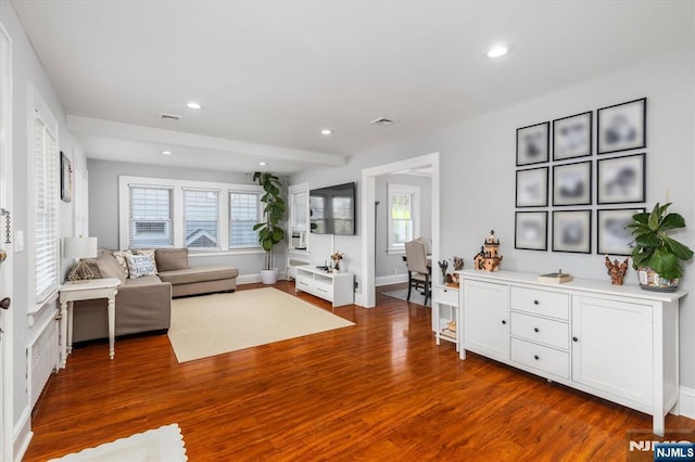188 Wheaton Pl, Rutherford, NJ 07070 - living room with wood finished floors and recessed lighting