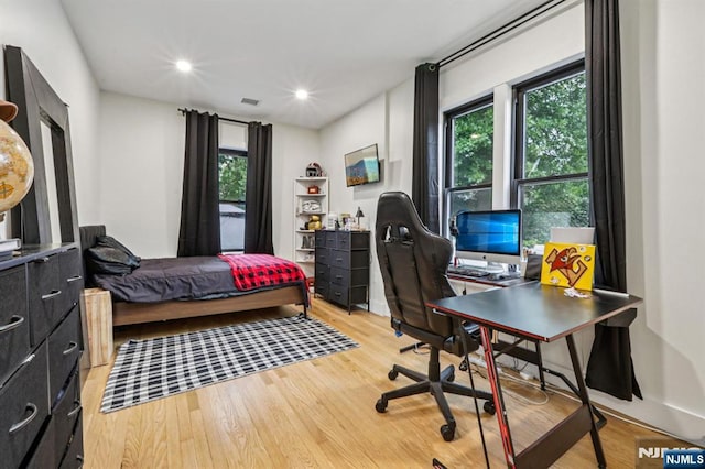 21 Mountainview Ave, Nutley, NJ 07110 - bedroom featuring wood finished floors, multiple windows, a desk, and recessed lighting