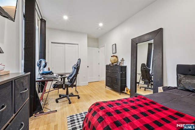 21 Mountainview Ave, Nutley, NJ 07110 - bedroom with light wood-style floors, recessed lighting, and a closet