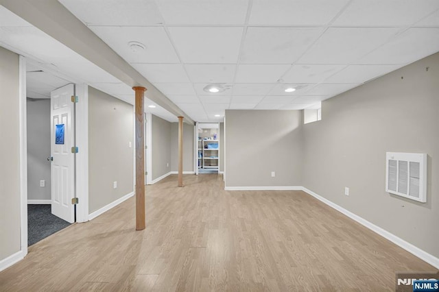 74 Bartholdi Ave, Butler Borough, NJ 07405 - finished below grade area with light wood-style floors, a drop ceiling, and recessed lighting