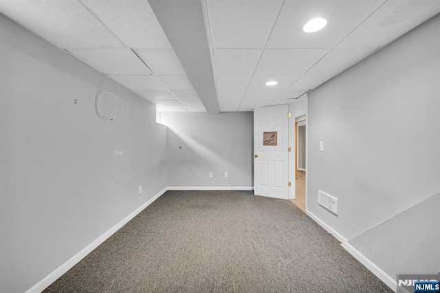 74 Bartholdi Ave, Butler Borough, NJ 07405 - finished below grade area featuring carpet flooring, recessed lighting, and a drop ceiling