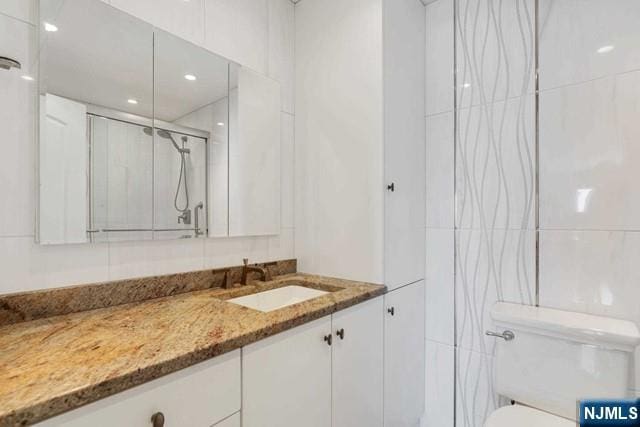 1600 Parker Ave Unit 1G, Fort Lee, NJ 07024 - full bathroom with vanity and a shower with door