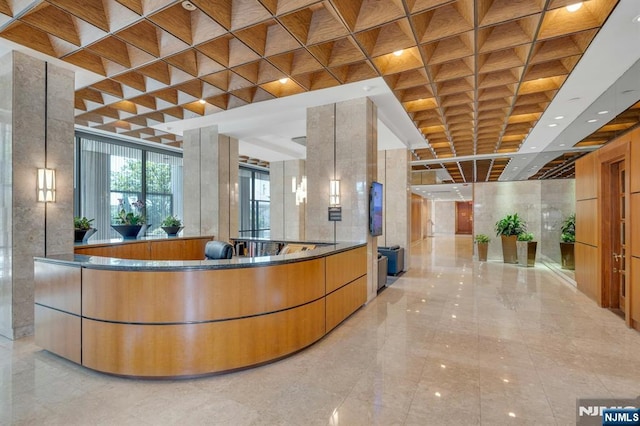 1600 Parker Ave Unit 1G, Fort Lee, NJ 07024 - welcome area featuring coffered ceiling