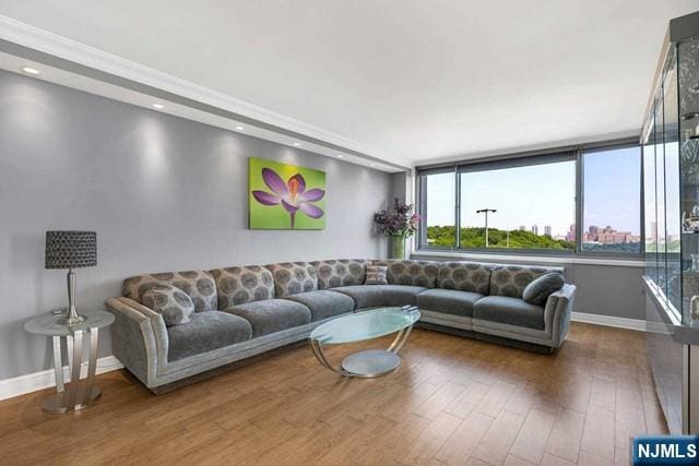 1600 Parker Ave Unit 1G, Fort Lee, NJ 07024 - living area featuring wood finished floors and recessed lighting