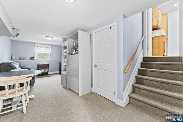 37 Furber Ave, Linden, NJ 07036 - stairs featuring carpet floors and baseboards