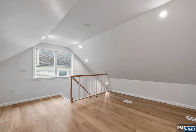 97 Palisade Ave, Leonia, NJ 07605 - bonus room featuring light wood-type flooring, lofted ceiling, and recessed lighting