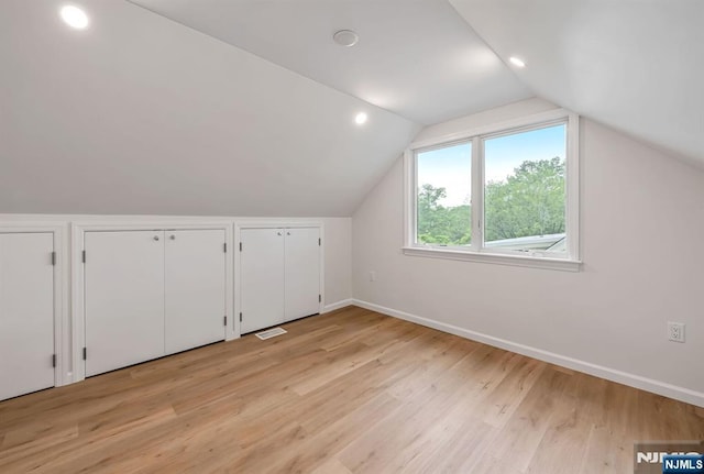 97 Palisade Ave, Leonia, NJ 07605 - additional living space with light wood-style floors, lofted ceiling, and recessed lighting