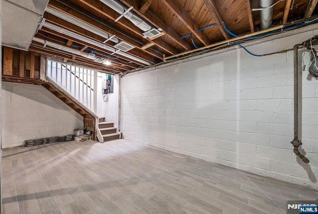 97 Palisade Ave, Leonia, NJ 07605 - unfinished below grade area with stairs and wood finished floors