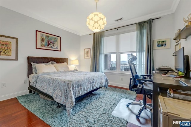 20 Ave At Port Imperial 425, West New York, NJ 07093 - bedroom with wood finished floors, crown molding, and an office area