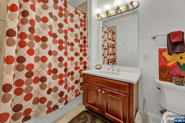 20 Ave At Port Imperial 425, West New York, NJ 07093 - bathroom featuring vanity, curtained shower, and tile patterned floors