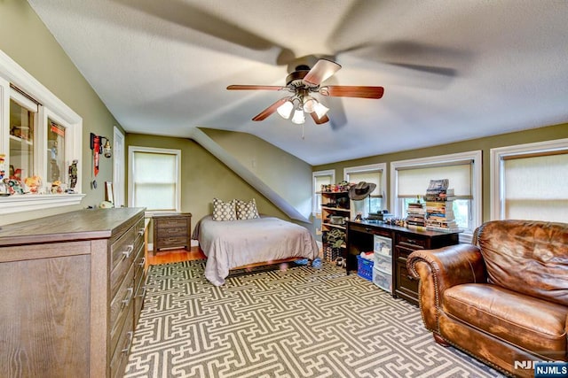99 Chestnut Dr, Wayne, NJ 07470 - bedroom with vaulted ceiling and a ceiling fan