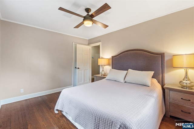 37 Golf Ct, Teaneck, NJ 07666 - bedroom featuring wood finished floors, crown molding, and ceiling fan