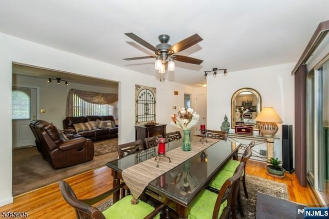 362 Valley Rd, Wayne, NJ 07470 - dining room featuring ceiling fan and wood finished floors