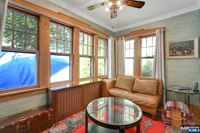116 Sherman Ave, Teaneck, NJ 07666 - sunroom featuring crown molding