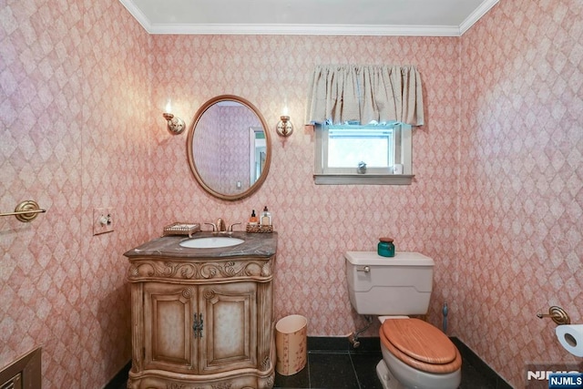 116 Sherman Ave, Teaneck, NJ 07666 - bathroom featuring vanity and ornamental molding