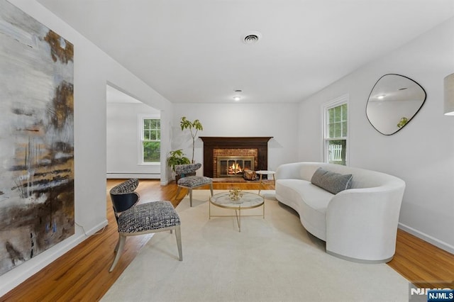 890 Ridgewood Ave, Oradell, NJ 07649 - living area with wood finished floors and a fireplace