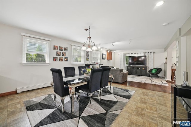 155 8th, Hawthorne, NJ 07506 - dining space with baseboard heating and track lighting