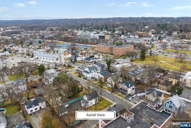 87 James St, Englewood, NJ 07631 - aerial view of property and surrounding area with nearby urban area