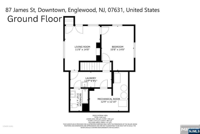 87 James St, Englewood, NJ 07631 - view of floor plan / room layout