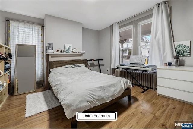 87 James St, Englewood, NJ 07631 - bedroom featuring radiator and light wood finished floors
