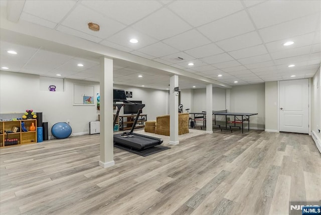 8 Oratam Rd, Upper Saddle River, NJ 07458 - exercise room with wood finished floors and recessed lighting