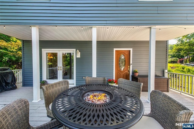 15 Mason St, Jefferson Township, NJ 07849 - porch with french doors, area for grilling, and a fire pit