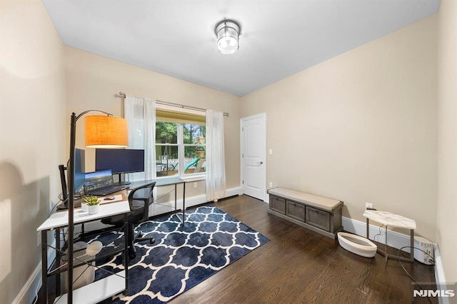 66 Andover Ter, Glen Rock, NJ 07452 - office with dark wood-style flooring and baseboards