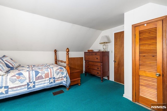 459 Washington Ave, Rutherford, NJ 07070 - bedroom with vaulted ceiling and carpet
