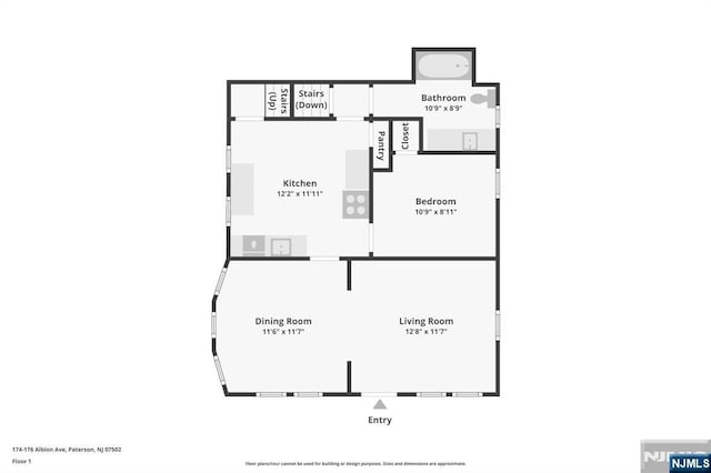 174-176 Albion Ave, Paterson, NJ 07502 - view of floor plan / room layout