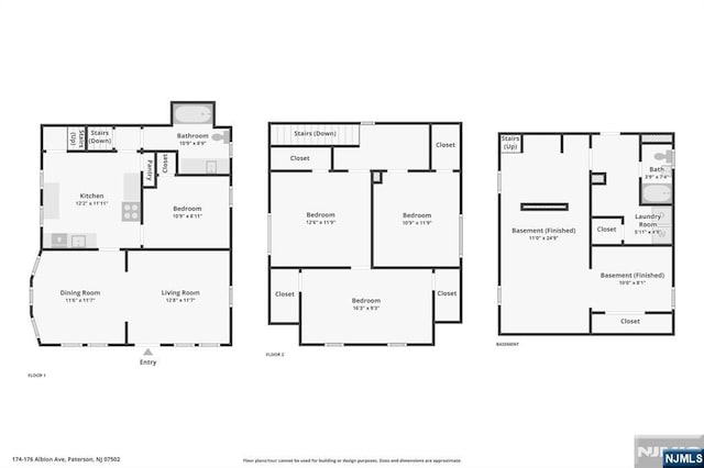 174-176 Albion Ave, Paterson, NJ 07502 - view of floor plan / room layout