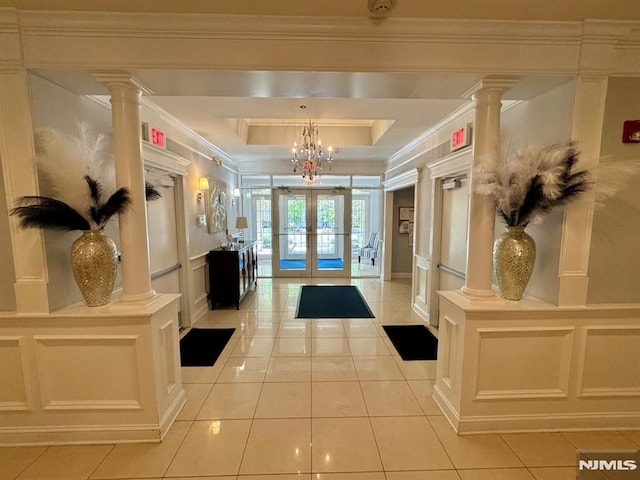 7207 Ravenscroft Rd Unit 7207, Clifton, NJ 07013 - building lobby featuring crown molding and a decorative wall