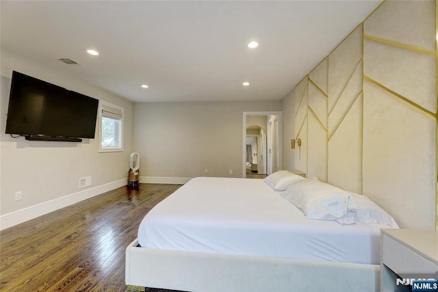 62 Merritt Ave, Cresskill, NJ 07626 - bedroom with dark wood-style flooring and recessed lighting