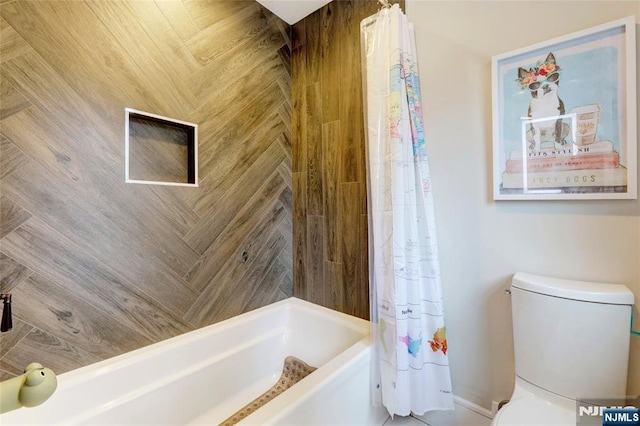 62 Merritt Ave, Cresskill, NJ 07626 - bathroom with shower / bath combination with curtain and toilet