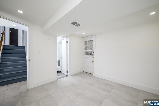 69 Lorraine Dr, Clifton, NJ 07012 - unfurnished room with recessed lighting and stairs