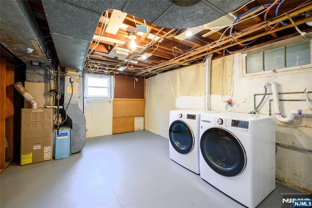 69 Lorraine Dr, Clifton, NJ 07012 - laundry room featuring independent washer and dryer and heating unit