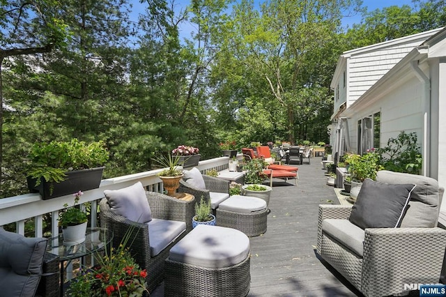 15 Barberry Way, Essex Fells, NJ 07021 - wooden deck featuring an outdoor hangout area