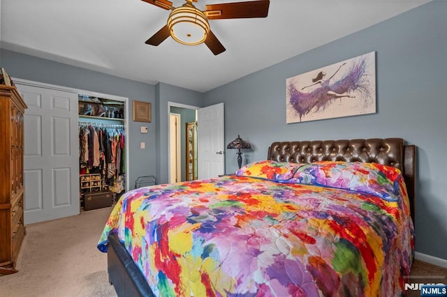 141 N Maple Ave Unit 141, Park Ridge, NJ 07656 - bedroom with carpet floors, a closet, and ceiling fan