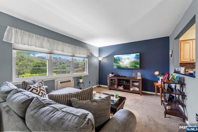 141 N Maple Ave Unit 141, Park Ridge, NJ 07656 - living area with light colored carpet and a wall mounted air conditioner
