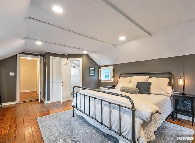 821 Glen Ave, Ridgewood, NJ 07450 - bedroom featuring vaulted ceiling and hardwood / wood-style flooring