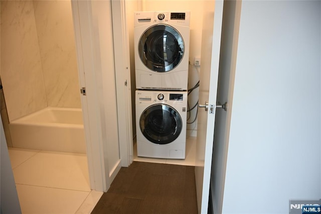 320 Adolphus Ave Unit 422, Cliffside Park, NJ 07010 - washroom with stacked washing machine and dryer