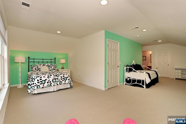 53 Pine Lake Ter Unit T053, River Vale, NJ 07675 - bedroom with carpet flooring, recessed lighting, and vaulted ceiling