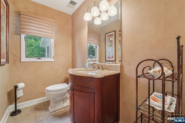 30 Sinclair Dr, Wayne, NJ 07470 - half bathroom featuring vanity and a chandelier