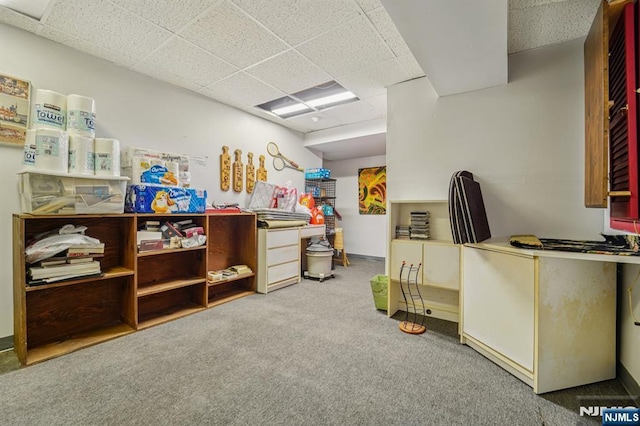 30 Sinclair Dr, Wayne, NJ 07470 - miscellaneous room with a paneled ceiling and carpet flooring