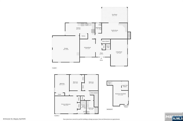 30 Sinclair Dr, Wayne, NJ 07470 - view of floor plan / room layout